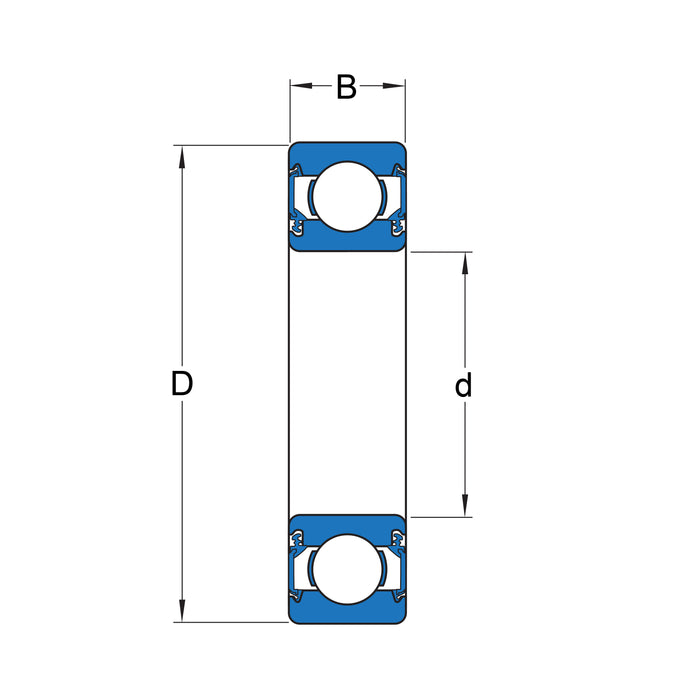 2-Pack R8-2RS C3 EMQ Premium Seal Ball Bearings - ABEC-3 Rated, Size 0.5x1.125x0.3125 Inches